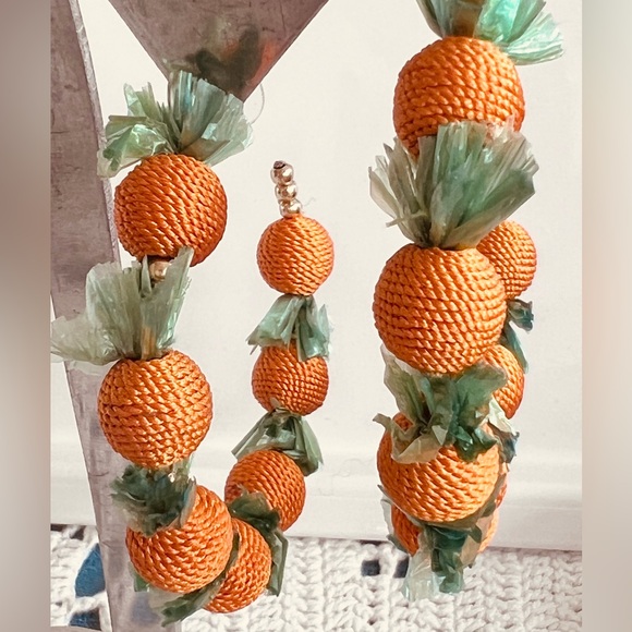 Kenneth J Lane 🆕 Orange Hoop Earrings pierced $80 new - Picture 11 of 11